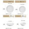 MALACASA 24-Piece Gourmet Porcelain Dinnerware Sets, Modern White Round Dish Set for 6 - Premium Serving Plates and Bowls Sets for Dessert, Salad,...