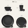 Quatish 24 Piece Plates and Bowls Sets for 6, Unbreakable Dinnerware Sets, Dish Set for Camping, Dishwasher Microwave Safe, Outdoor Kitchen and...