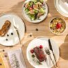 TheTerra Ceramic Dinnerware Sets for 4, 12 Pieces Porcelain Lightweight Plates and Bowls Sets, Scratch Resistant Dish Set, Oven & Microwave &...
