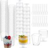 UrbanRoots 300 Pack Clear Plastic Dessert Cups(5 oz),Disposable Parfait Cups For Pudding, Fruit and Ice Cream,Mini Shooter Cups With Spoons For...