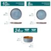 vancasso ONION Ceramic Dinnerware Sets, 12 Pieces Stoneware Plates and Bowls Sets for 4, Reactive Glaze Dishes Set for Kitchen, Dishwasher and...